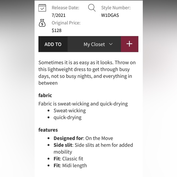 $128 Lululemon V-Neck Midi Dress Black - Picture 5 of 5